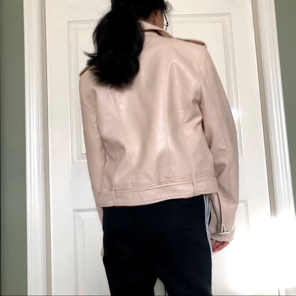 NWOT Baby Pink Leather Jacket - Picture 3 of 4